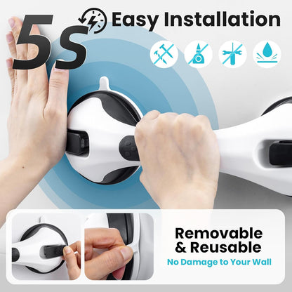 Grab Bars for Shower,Suction Shower Handles Rails,2 Pack,16.8",Grey
