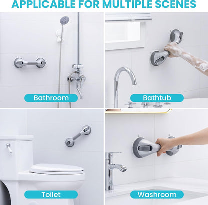 Grab Bars for Shower,Suction Shower Handles Rails,2 Pack,16.8",Grey