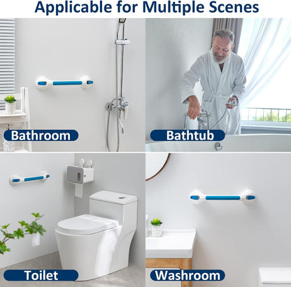 Grab Bars for Shower,Suction Shower Handles Rails,2 Pack,16.8",Grey