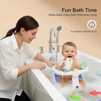 Baby Bath Seat,Bath Seats for Babies Sitting Up with Rinse Cup | Bath Seats for Babies 6 Months & Up,Non-Slip, Infant Bath Essentials,Gray