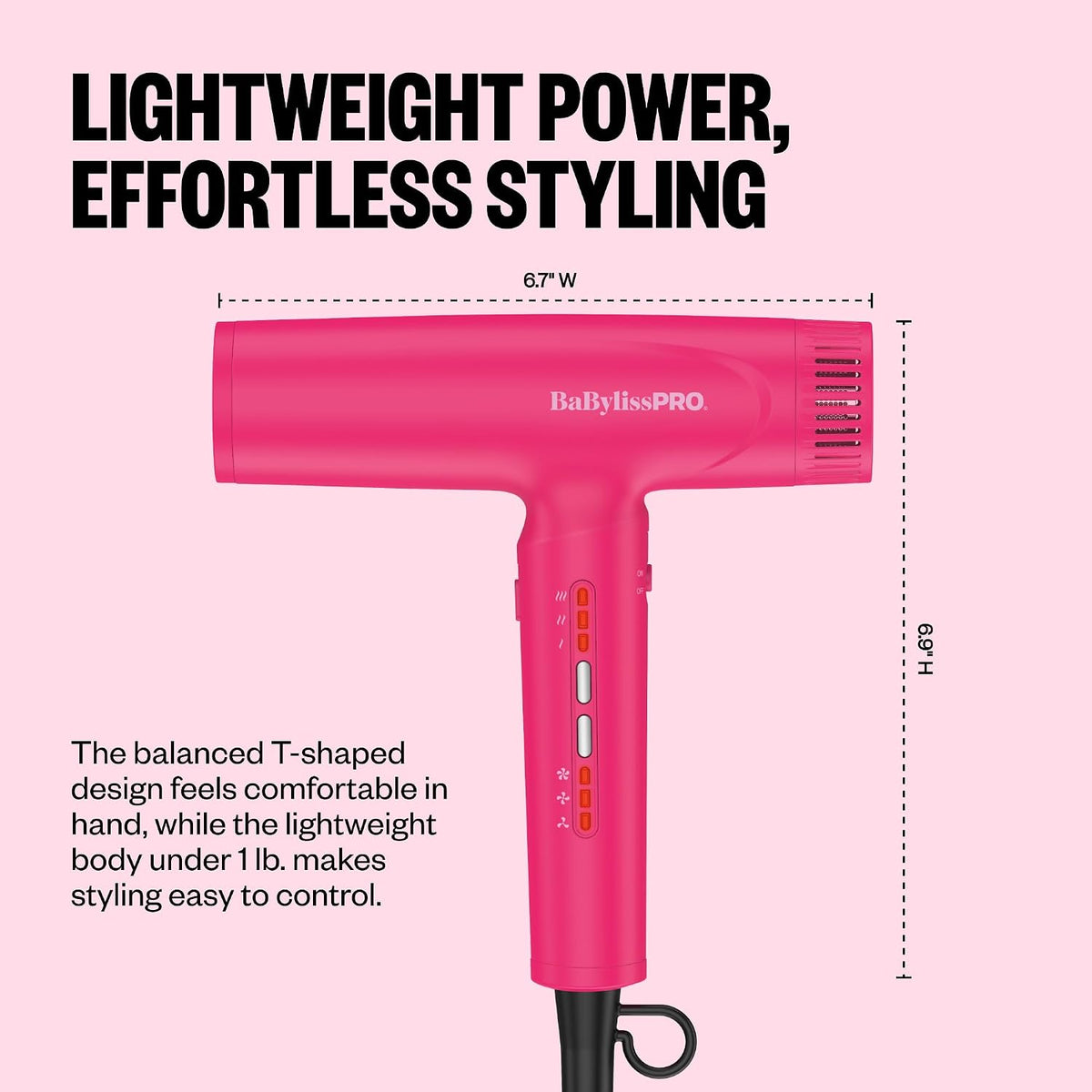 BaBylissPRO Nano Titanium Professional Nano Light Ionic Dual-Voltage Lightweight Hair Dryer