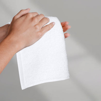 Fast Drying Cotton Washcloths for Bathroom, Machine Washable, Soft and Highly Absorbent, 12 x 12 in, White