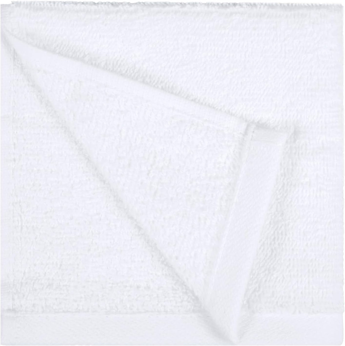 Fast Drying Cotton Washcloths for Bathroom, Machine Washable, Soft and Highly Absorbent, 12 x 12 in, White