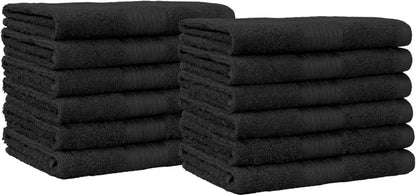 Fast Drying Cotton Washcloths for Bathroom, Machine Washable, Soft and Highly Absorbent, 12 x 12 in, White