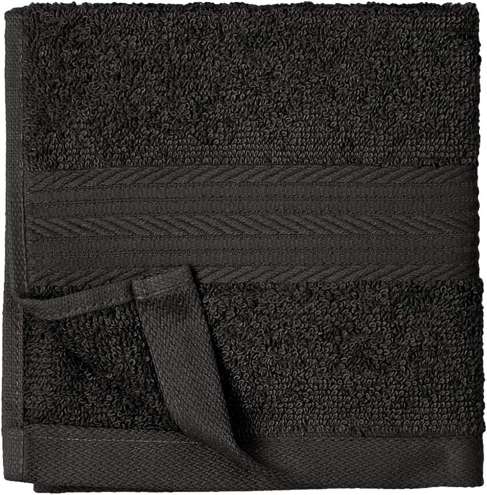 Fast Drying Cotton Washcloths for Bathroom, Machine Washable, Soft and Highly Absorbent, 12 x 12 in, White