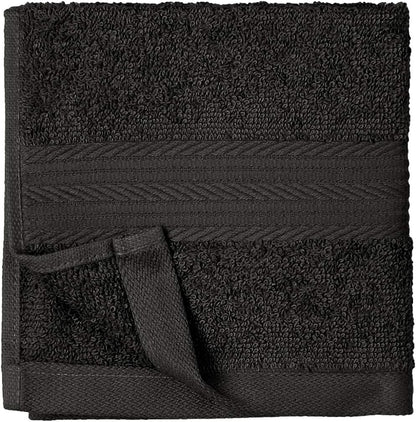 Fast Drying Cotton Washcloths for Bathroom, Machine Washable, Soft and Highly Absorbent, 12 x 12 in, White