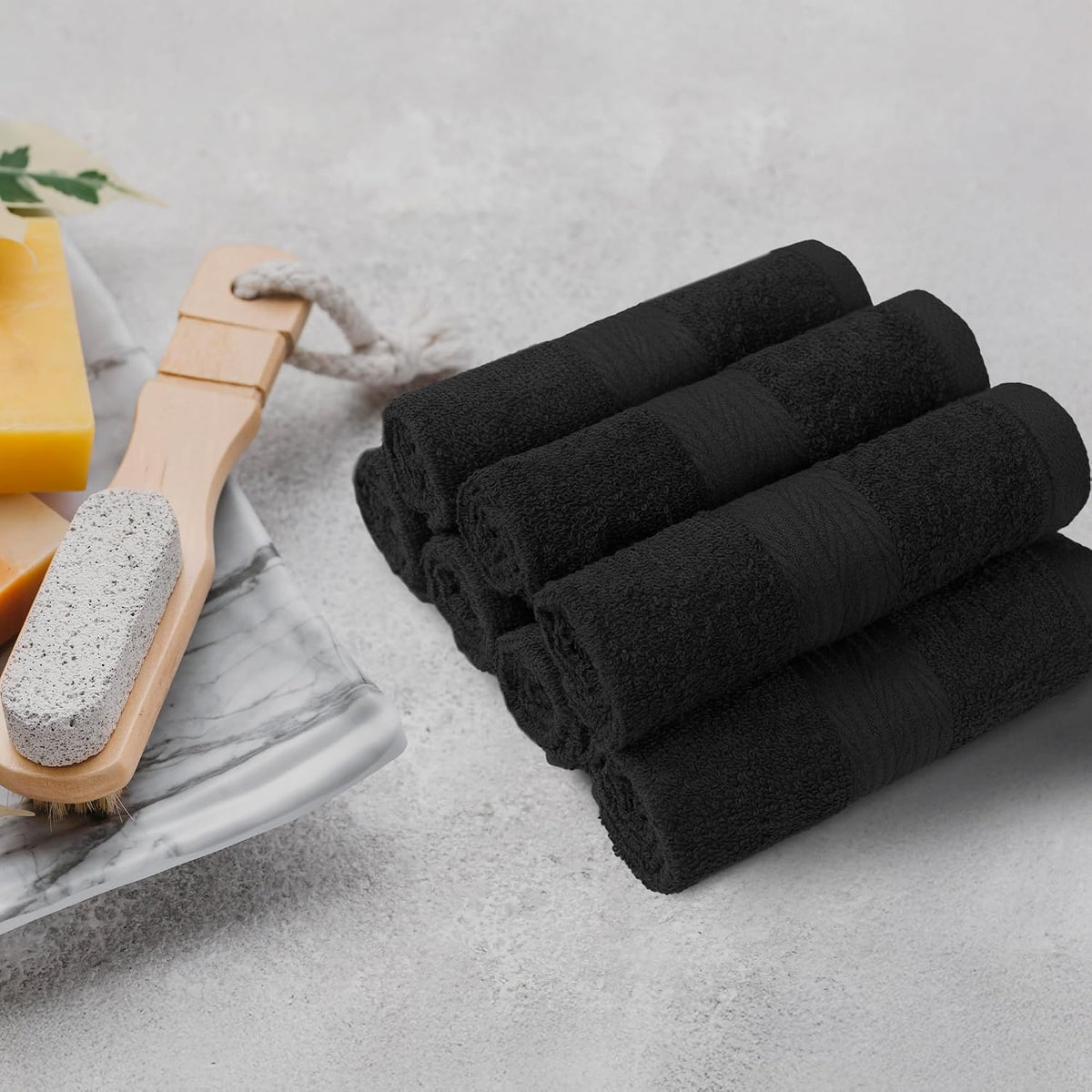 Fast Drying Cotton Washcloths for Bathroom, Machine Washable, Soft and Highly Absorbent, 12 x 12 in, White