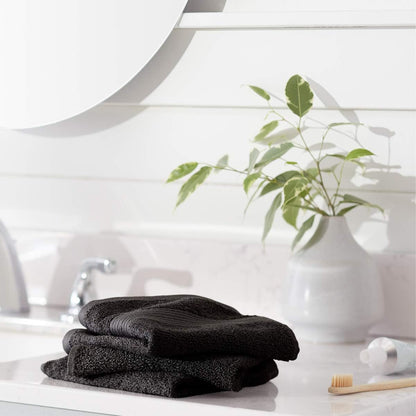 Fast Drying Cotton Washcloths for Bathroom, Machine Washable, Soft and Highly Absorbent, 12 x 12 in, White