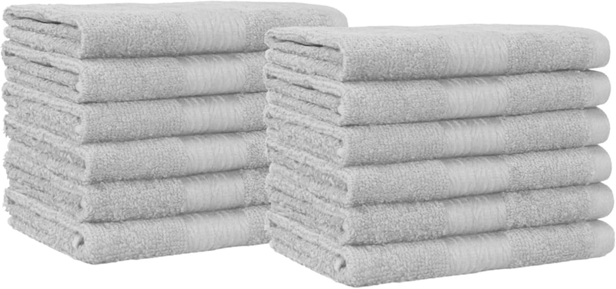 Fast Drying Cotton Washcloths for Bathroom, Machine Washable, Soft and Highly Absorbent, 12 x 12 in, White