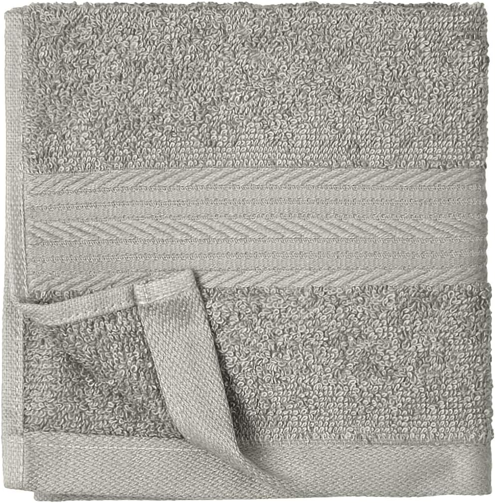 Fast Drying Cotton Washcloths for Bathroom, Machine Washable, Soft and Highly Absorbent, 12 x 12 in, White