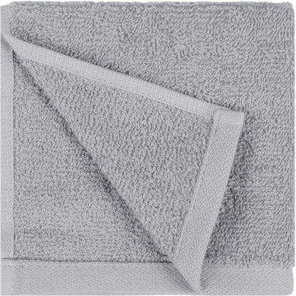 Fast Drying Cotton Washcloths for Bathroom, Machine Washable, Soft and Highly Absorbent, 12 x 12 in, White