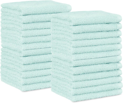 Fast Drying Cotton Washcloths for Bathroom, Machine Washable, Soft and Highly Absorbent, 12 x 12 in, White