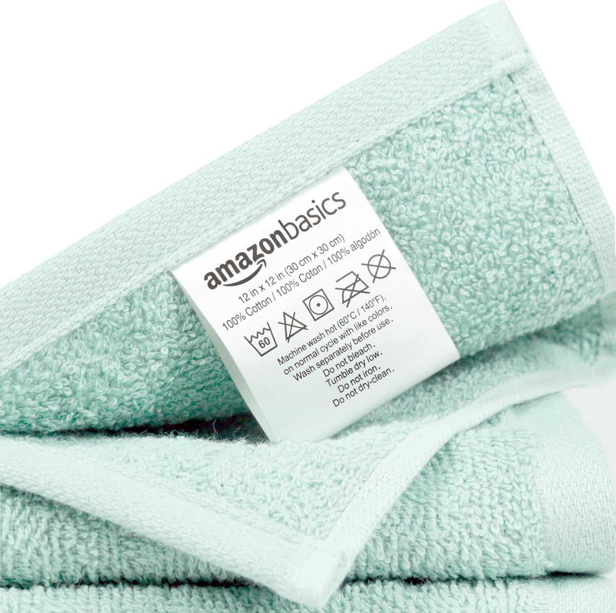 Fast Drying Cotton Washcloths for Bathroom, Machine Washable, Soft and Highly Absorbent, 12 x 12 in, White