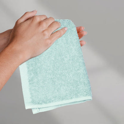 Fast Drying Cotton Washcloths for Bathroom, Machine Washable, Soft and Highly Absorbent, 12 x 12 in, White