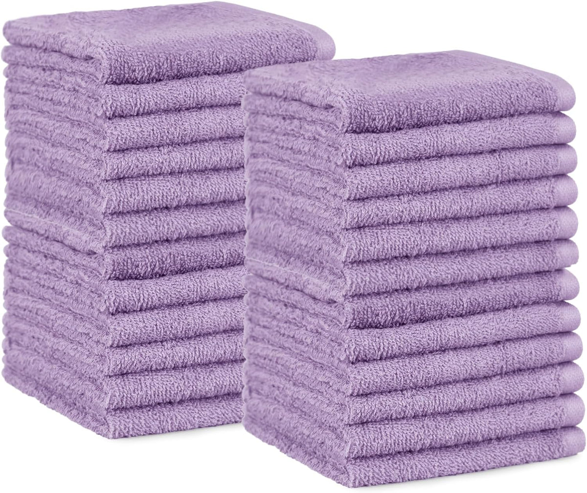 Fast Drying Cotton Washcloths for Bathroom, Machine Washable, Soft and Highly Absorbent, 12 x 12 in, White