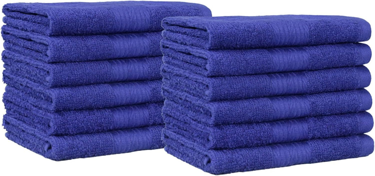 Fast Drying Cotton Washcloths for Bathroom, Machine Washable, Soft and Highly Absorbent, 12 x 12 in, White