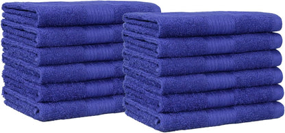 Fast Drying Cotton Washcloths for Bathroom, Machine Washable, Soft and Highly Absorbent, 12 x 12 in, White