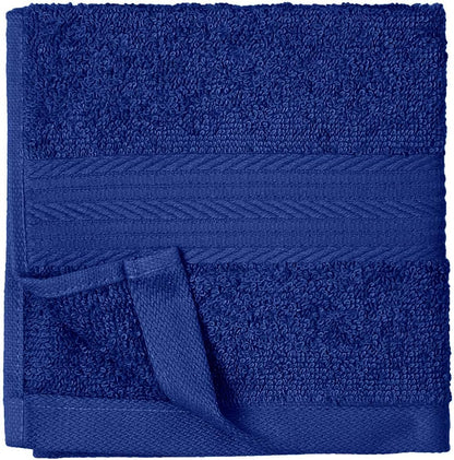 Fast Drying Cotton Washcloths for Bathroom, Machine Washable, Soft and Highly Absorbent, 12 x 12 in, White