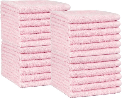 Fast Drying Cotton Washcloths for Bathroom, Machine Washable, Soft and Highly Absorbent, 12 x 12 in, White