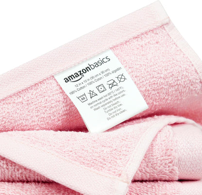 Fast Drying Cotton Washcloths for Bathroom, Machine Washable, Soft and Highly Absorbent, 12 x 12 in, White