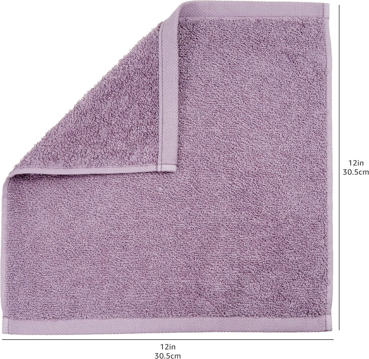 Fast Drying Cotton Washcloths for Bathroom, Machine Washable, Soft and Highly Absorbent, 12 x 12 in, White