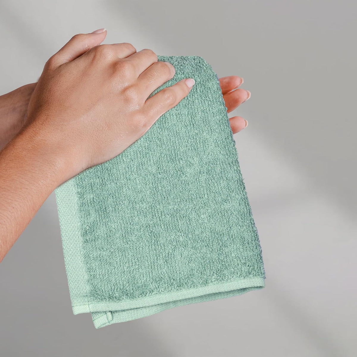 Fast Drying Cotton Washcloths for Bathroom, Machine Washable, Soft and Highly Absorbent, 12 x 12 in, White
