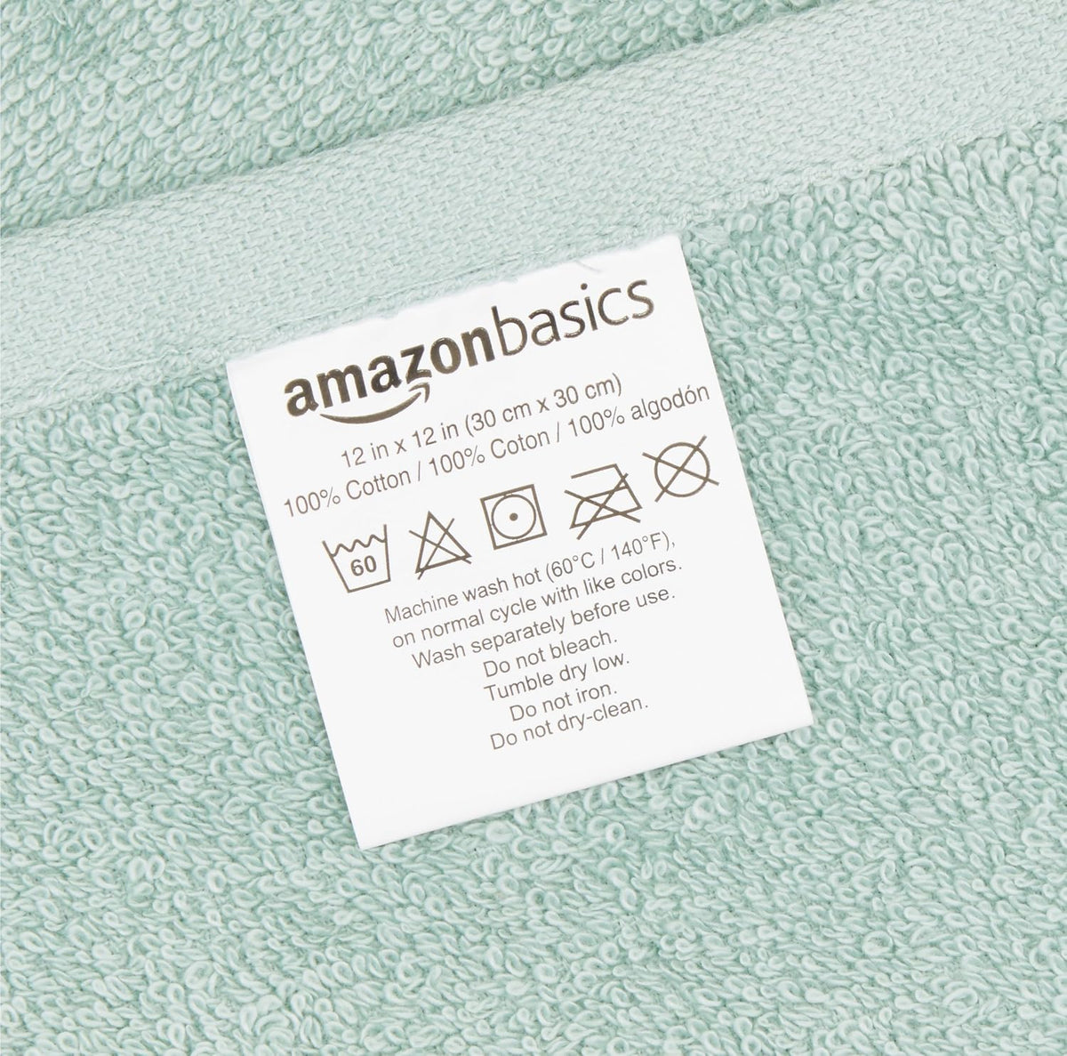 Fast Drying Cotton Washcloths for Bathroom, Machine Washable, Soft and Highly Absorbent, 12 x 12 in, White