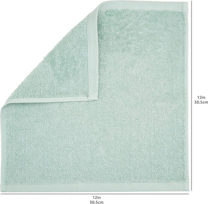 Fast Drying Cotton Washcloths for Bathroom, Machine Washable, Soft and Highly Absorbent, 12 x 12 in, White