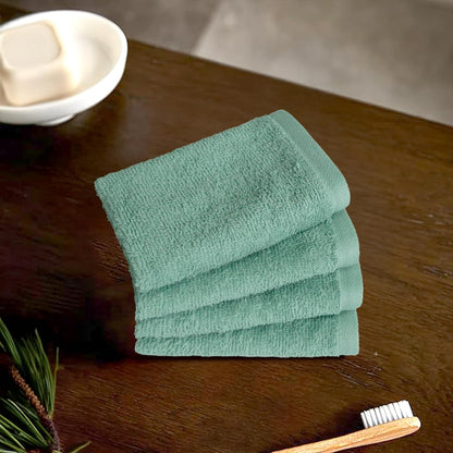 Fast Drying Cotton Washcloths for Bathroom, Machine Washable, Soft and Highly Absorbent, 12 x 12 in, White