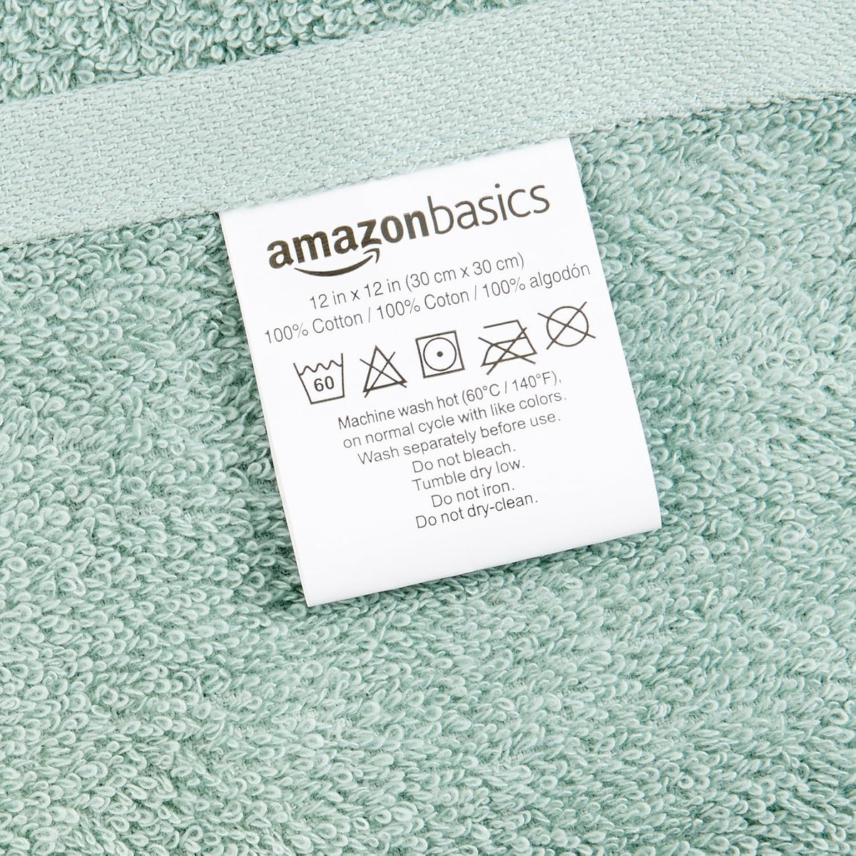 Fast Drying Cotton Washcloths for Bathroom, Machine Washable, Soft and Highly Absorbent, 12 x 12 in, White