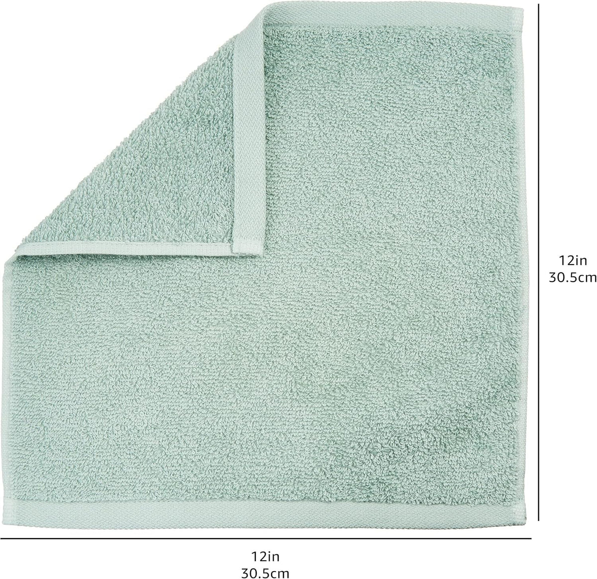 Fast Drying Cotton Washcloths for Bathroom, Machine Washable, Soft and Highly Absorbent, 12 x 12 in, White