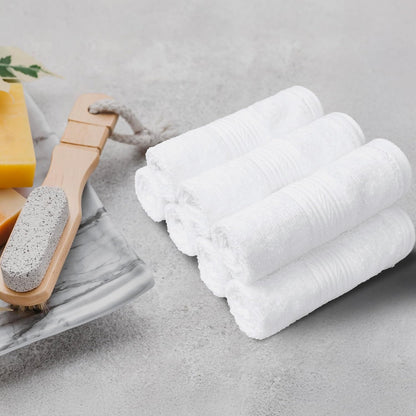 Fast Drying Cotton Washcloths for Bathroom, Machine Washable, Soft and Highly Absorbent, 12 x 12 in, White