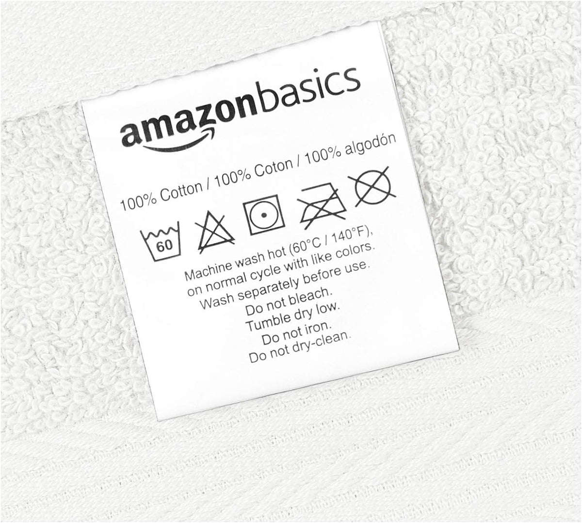 Fast Drying Cotton Washcloths for Bathroom, Machine Washable, Soft and Highly Absorbent, 12 x 12 in, White