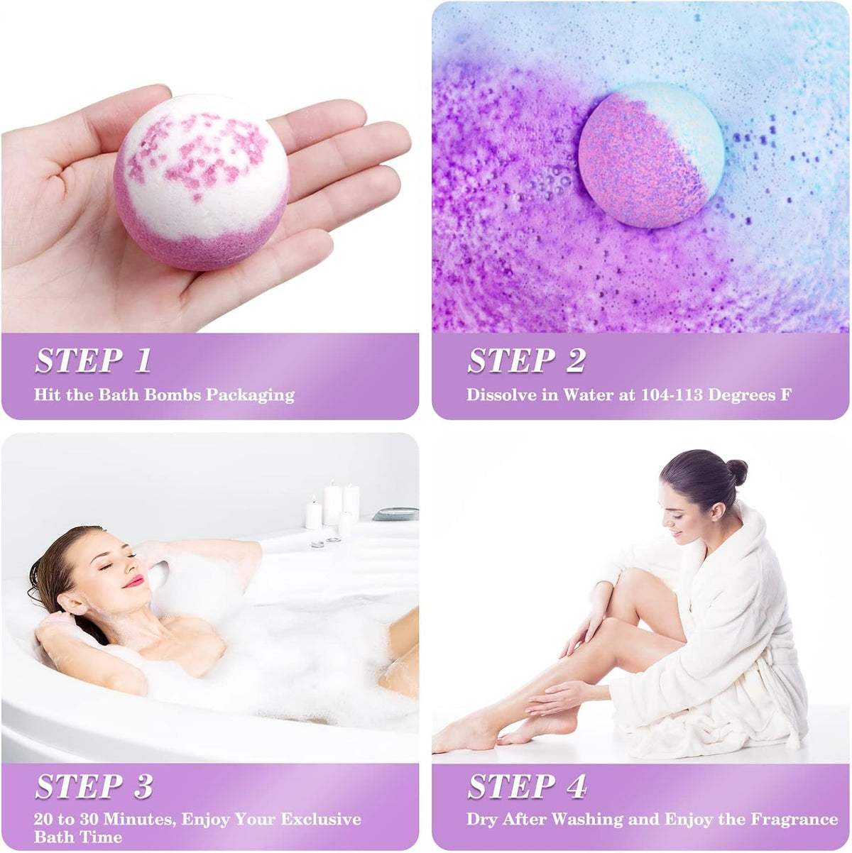 Bath Bombs for Women, Fizz Effect Bath Bomb, Shea Butter | Natural Fizz Effect, with Shea Butter & Essential Oils, Bubble Bath, Mothers Day Presents for Mom, Wife, Girlfriend (20PCS)