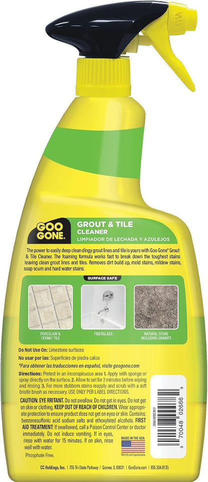 Grout & Tile Cleaner - 28 Ounce - Removes Tough Stains Dirt Caused By Mold Mildew Soap Scum and Hard Water Staining - Safe on Tile Ceramic Porcelain