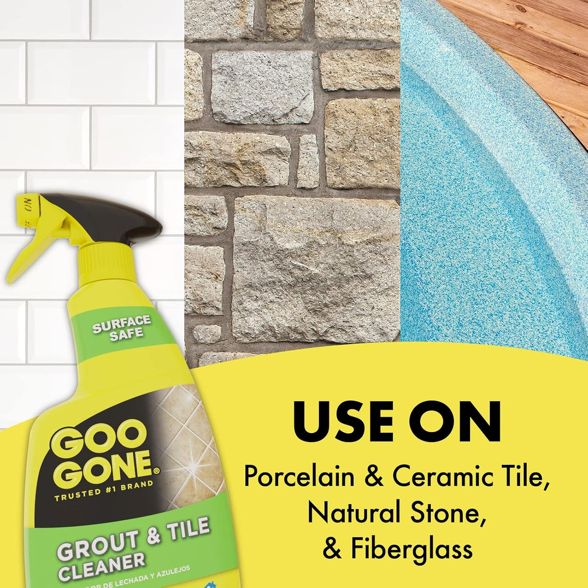 Grout & Tile Cleaner - 28 Ounce - Removes Tough Stains Dirt Caused By Mold Mildew Soap Scum and Hard Water Staining - Safe on Tile Ceramic Porcelain