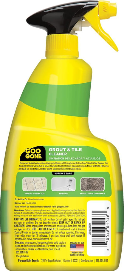 Grout & Tile Cleaner - 28 Ounce - Removes Tough Stains Dirt Caused By Mold Mildew Soap Scum and Hard Water Staining - Safe on Tile Ceramic Porcelain