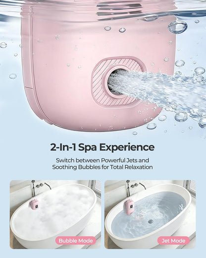 Cordless Portable Bath Jets for Tub Home Spa Massager | Bath Jet & Bubble Modes, Waterproof, 3 Speeds, Bathtub Accessories with Suction Cups & Strap, Muscle Relaxation, Ideal Gift