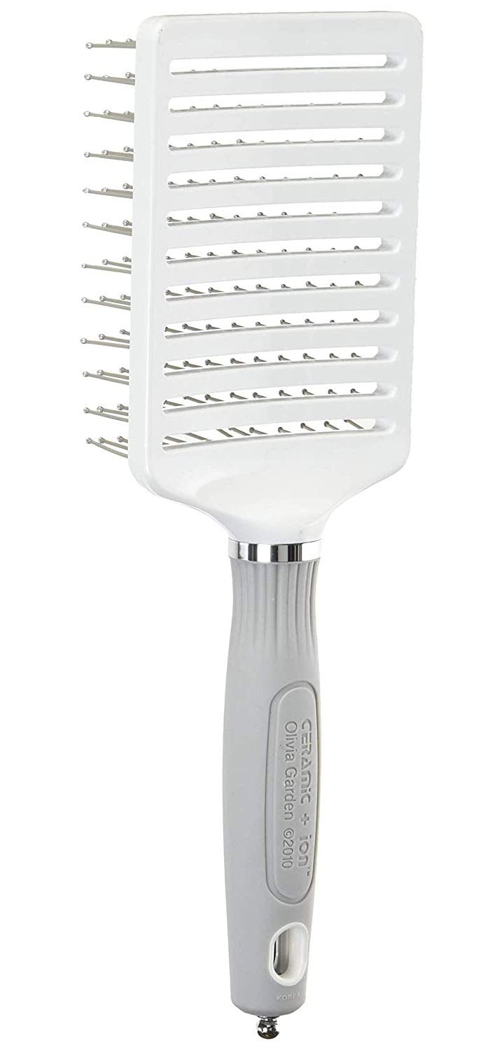 Olivia Garden Ceramic + Ion XL Pro Hair Brush - Paddle Brush for All Hair Types - Smooths and Adds Shine