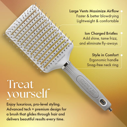 Olivia Garden Ceramic + Ion XL Pro Hair Brush - Paddle Brush for All Hair Types - Smooths and Adds Shine