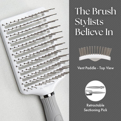 Olivia Garden Ceramic + Ion XL Pro Hair Brush - Paddle Brush for All Hair Types - Smooths and Adds Shine
