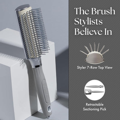 Olivia Garden Ceramic + Ion XL Pro Hair Brush - Paddle Brush for All Hair Types - Smooths and Adds Shine