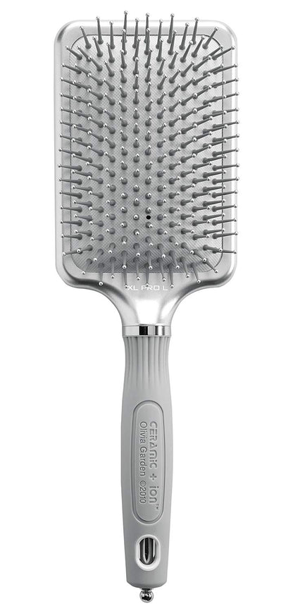 Olivia Garden Ceramic + Ion XL Pro Hair Brush - Paddle Brush for All Hair Types - Smooths and Adds Shine