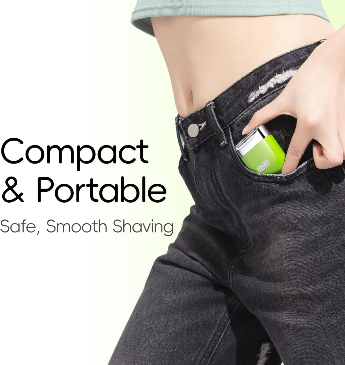 Electric Razors for Women, IPX7 Alloy Body Bikini Trimmer for Women (USB-C, Trimmer Comb, Multi Shaving Modes), Portable Size, Porcelain White