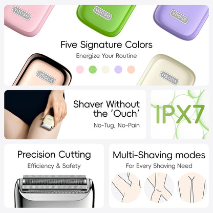 Electric Razors for Women, IPX7 Alloy Body Bikini Trimmer for Women (USB-C, Trimmer Comb, Multi Shaving Modes), Portable Size, Porcelain White