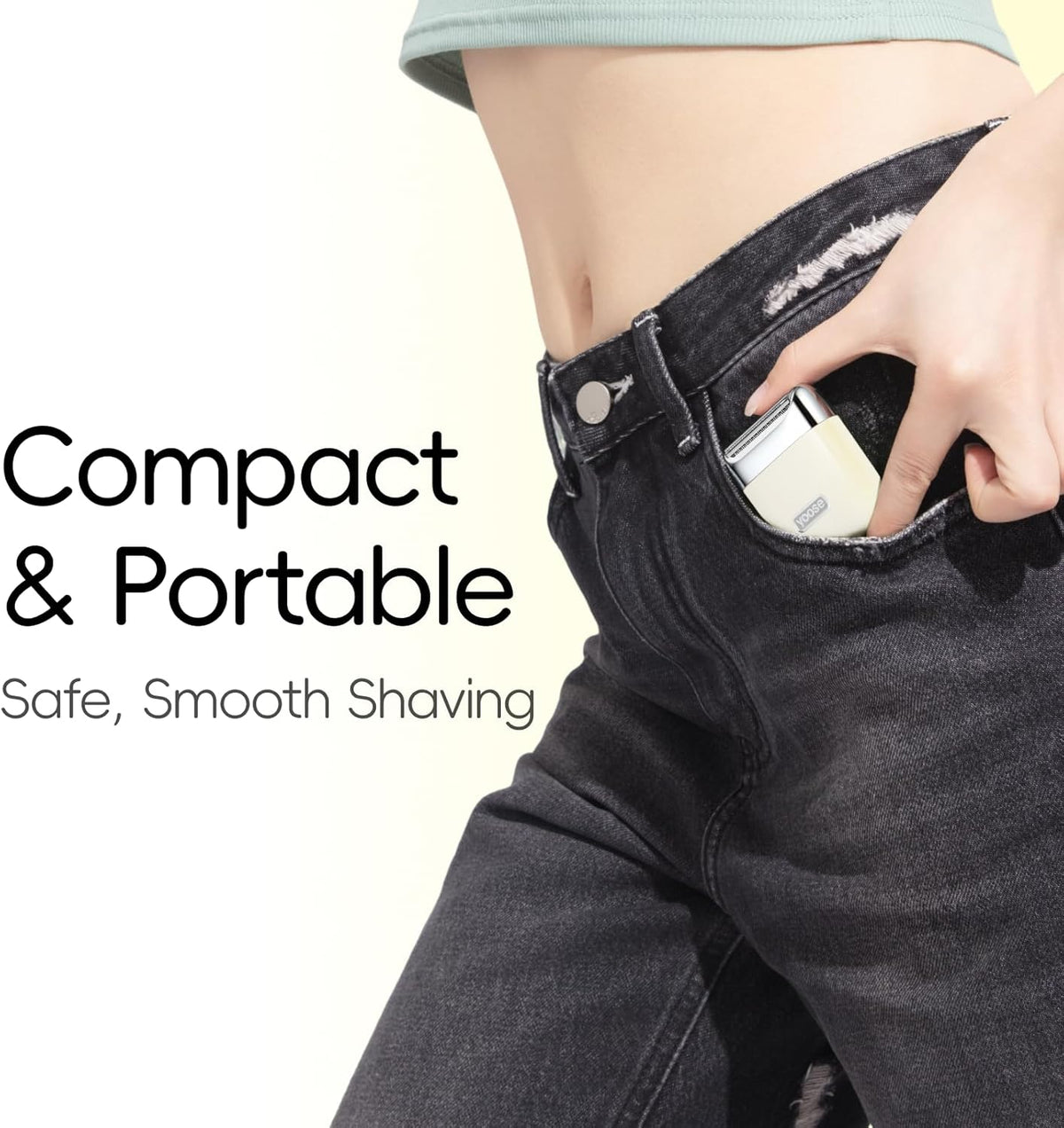 Electric Razors for Women, IPX7 Alloy Body Bikini Trimmer for Women (USB-C, Trimmer Comb, Multi Shaving Modes), Portable Size, Porcelain White