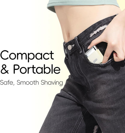 Electric Razors for Women, IPX7 Alloy Body Bikini Trimmer for Women (USB-C, Trimmer Comb, Multi Shaving Modes), Portable Size, Porcelain White