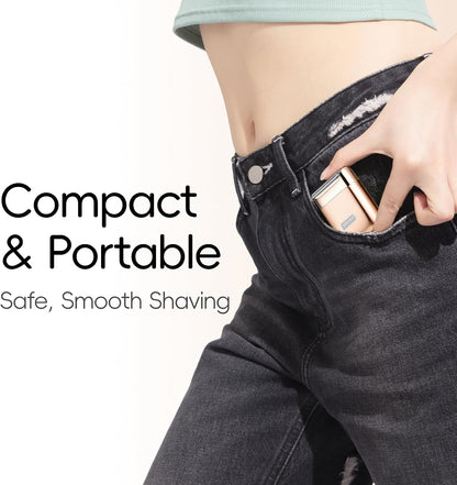 Electric Razors for Women, IPX7 Alloy Body Bikini Trimmer for Women (USB-C, Trimmer Comb, Multi Shaving Modes), Portable Size, Porcelain White