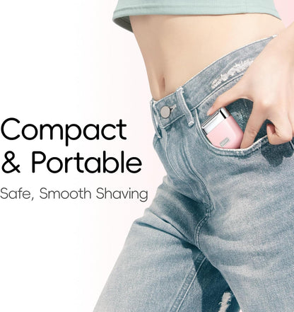 Electric Razors for Women, IPX7 Alloy Body Bikini Trimmer for Women (USB-C, Trimmer Comb, Multi Shaving Modes), Portable Size, Porcelain White