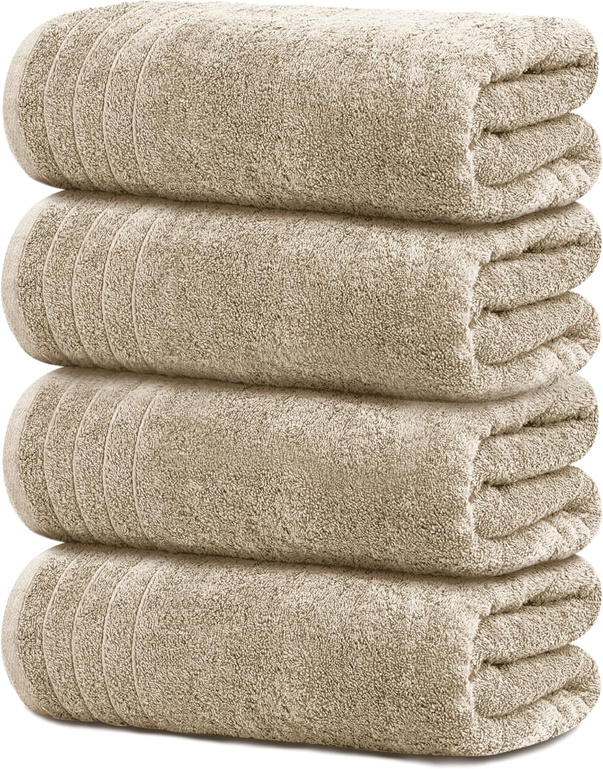 4 Piece Extra Large Bath Towels 30 x 60 Inches, Dark Grey